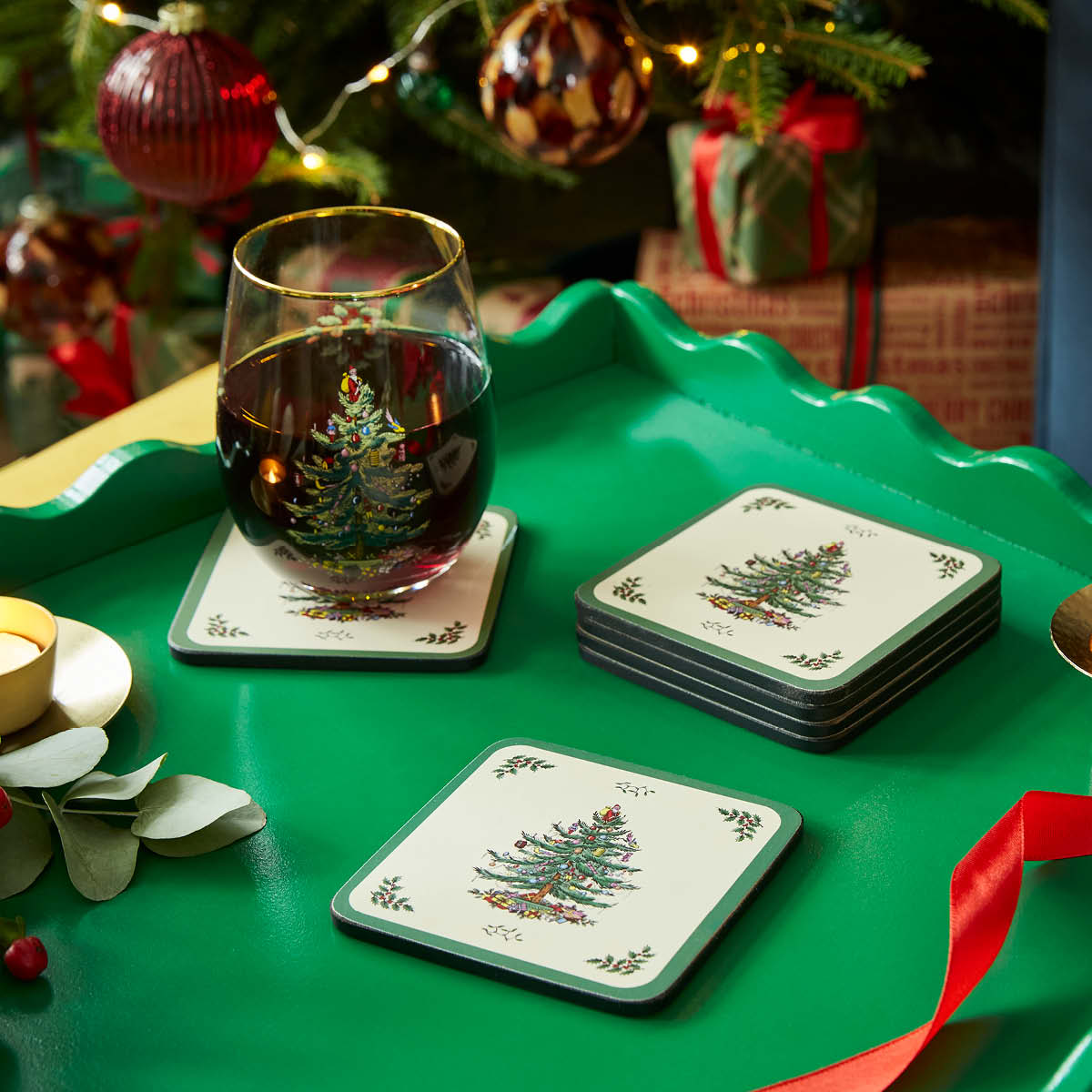 Christmas Tree Set of 6 Coasters image number null